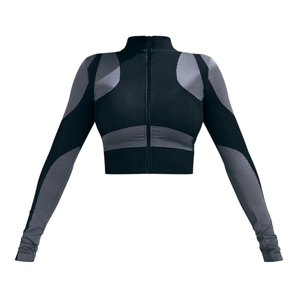 Pretty Little Thing Shape Black Branded Contour Zip Long Sleeve Gym Top - Picture 4 of 9